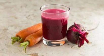 Magic drink: a mixture of apple, beet and carrot juice