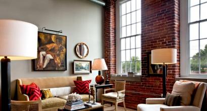 White decorative brick in the interior: photo White brick wall in the living room interior